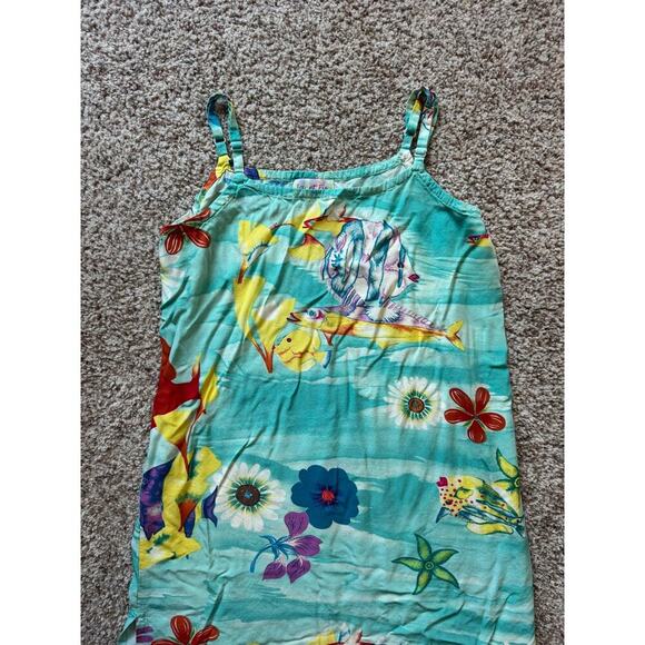 Planet Fish dress, size women's medium; Vintage; Flowers & fish design; hawaiian - Picture 8 of 9